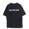 Balenciaga 612966 Unisex Logo Crew Neck T-Shirt Tops S blackUsed