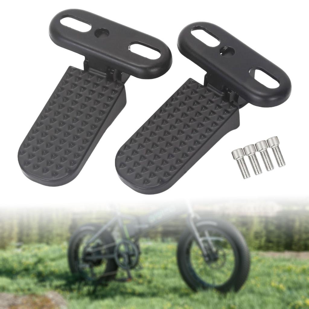 Rear Pedals Foot Plates Pedals, Non Slip Footboard Portable Pegs Folding Footrests for Electric