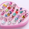 Toys 36 Pieces/Set Cartoon Rings Kids Rings Girls Ring Set Finger Ring Jewelry Heart Display Box Kids Toy Gifts