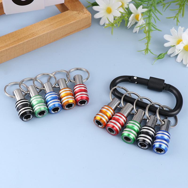 1/5Pcs 1/4Inch Hex Shank Screwdriver Bits Holder Extension Bar Drill Adapter Drill Bit Quick Release Easy Change Keychain