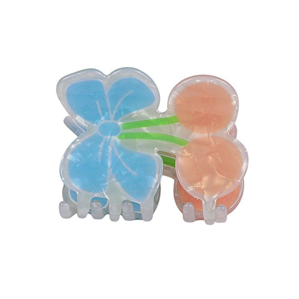 Hairpin Plastic Shark Clip Fruit Hair Grab Clip Retro Cherry Hair Claw Girls синий