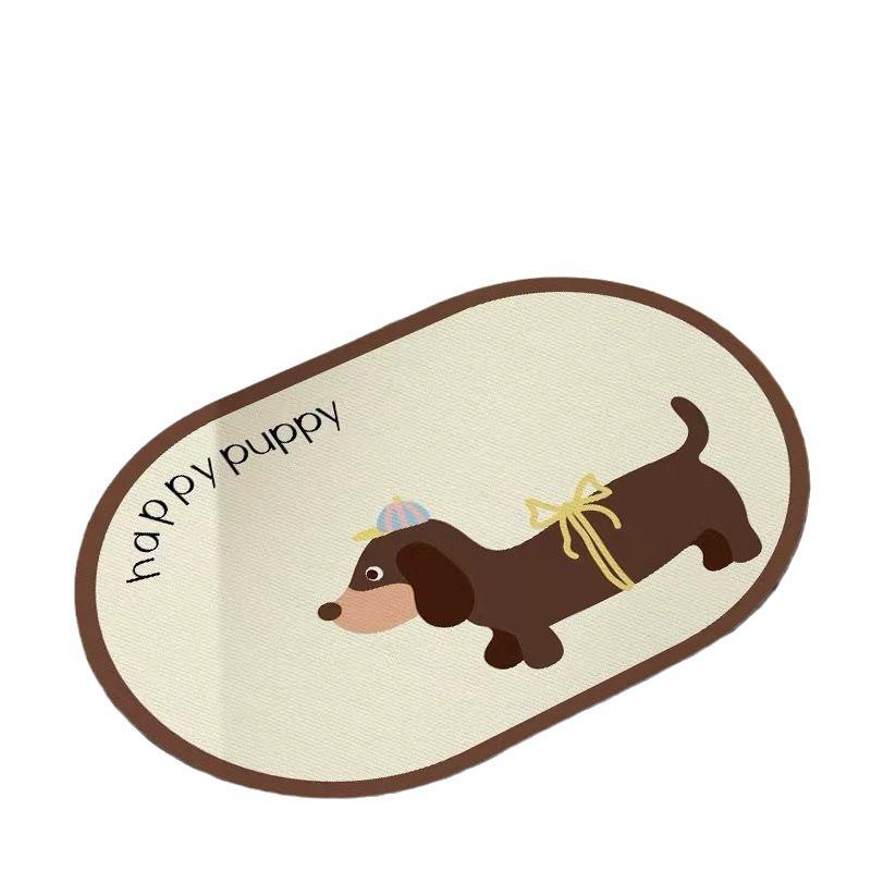 Bathroom Diatom Mud Floor Mat Cartoon Water-absorbing and Anti-slip Foot Mat Bathroom Door Quick-drying Easy-to-maintenance Floor Mat