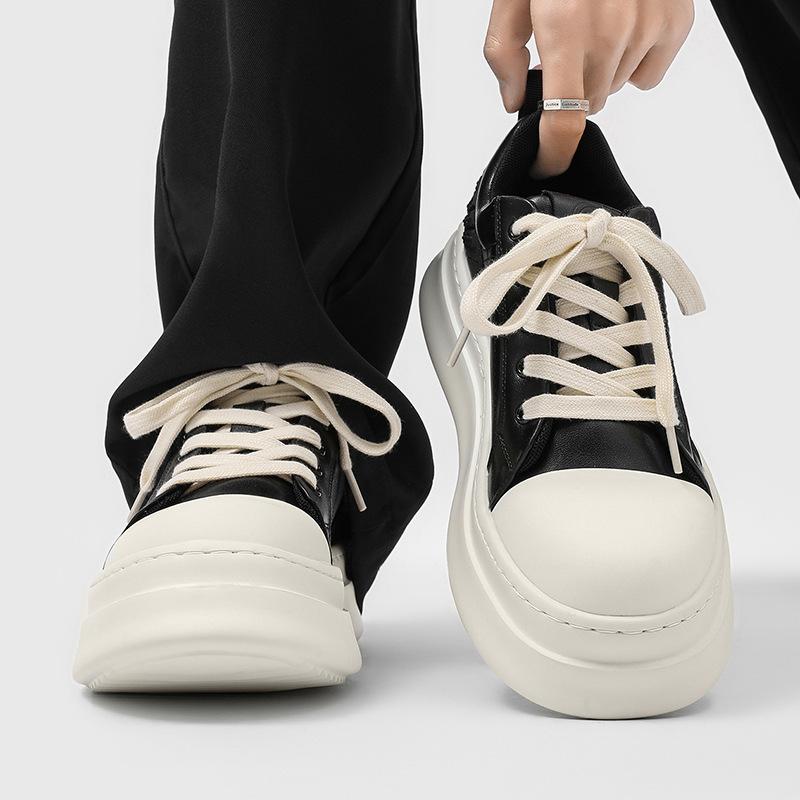 Niche Retro Classic Board Shoes College Style Men'S Thick-Soled Big Head Inner Height Increase Casual Trendy Shell Head Bread Shoes