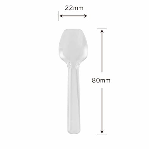 Shimojima Heiko Spoons, Plastic, Clear, 8cm, Individually Wrapped, 100 Pieces, 004513011