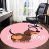 1PC Dachshund Love Office Round Area Rug, Indoor Mat Suitable ForOffice, Under Office Chairs Bedroom Living Room Home Decor, Room Deco F179