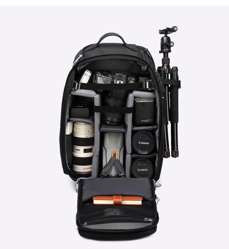 Waterproof All-in-One DSLR & Drone Camera Backpack with Double Shoulder Straps & Computer Compartment