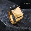 316L Stainless Steel Smooth Triangle Signet Ring For Men Male Finger Zircon Accessories 2025 New