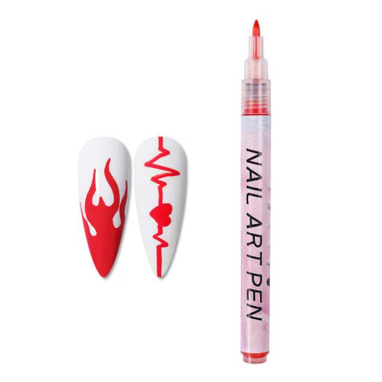 12 Colors Nail Art Pen Set Gel Painting Liner Pen Waterproof Quick Dry DIY Nail Marker Graffiti Dot Gel Pencil for Home Salon