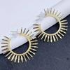 New European and American Retro Personalized Punk Style Circular Small Rivet Gear Shaped Metal Earrings