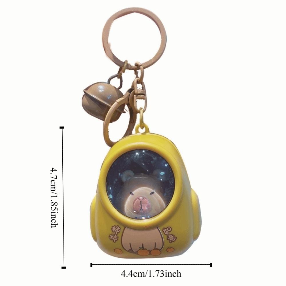 Cute Capibala Pendant Cartoon Luminous Capybara Keychain Bag Charm Capybara Keyring  Girls Women