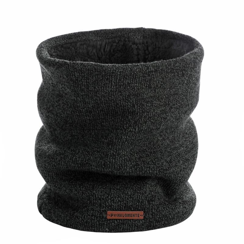 Winter double-layer velvet scarf men's and women's outdoor pullover to keep warm adult knitted neck cover thickened