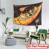 2D Flat Printing Space Cats Roller Coaster Tapestry Cute Astronaut Kitten Print Wall Hanging For Kids Bedroom Dorm Room Decor Mu