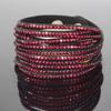 Bracciale multistrato in corda di cuoio con diamanti completi fatto a mano alla moda, bracciale con diamanti colorati alla moda