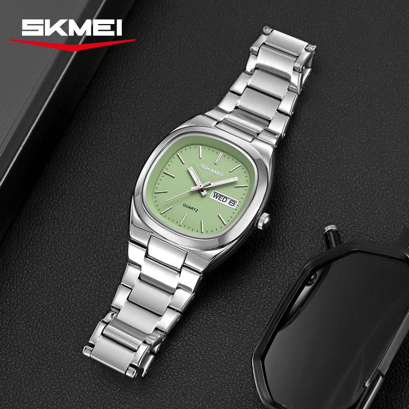 SKMEI Elegant Women Wristwatch Waterproof Luminous Calendar Ladies Watch Square Stainless Steel Quartz Women's Watches
