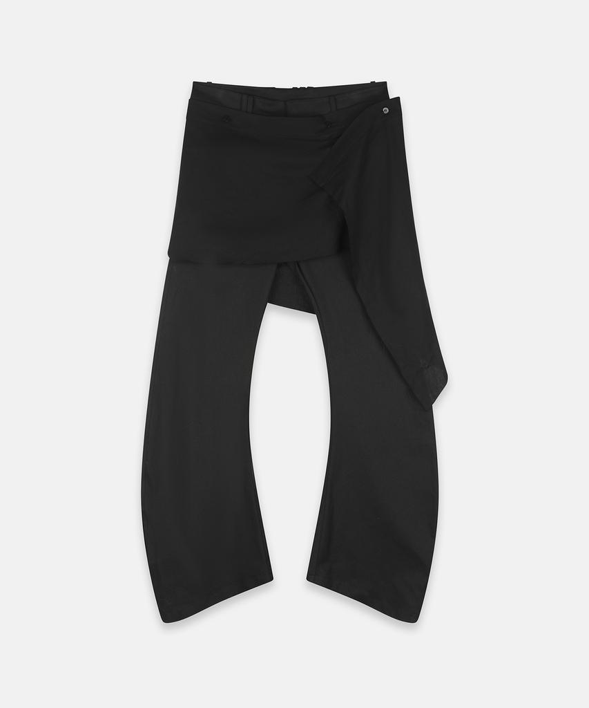 Nash Detachable Layered Skirt Pants Black