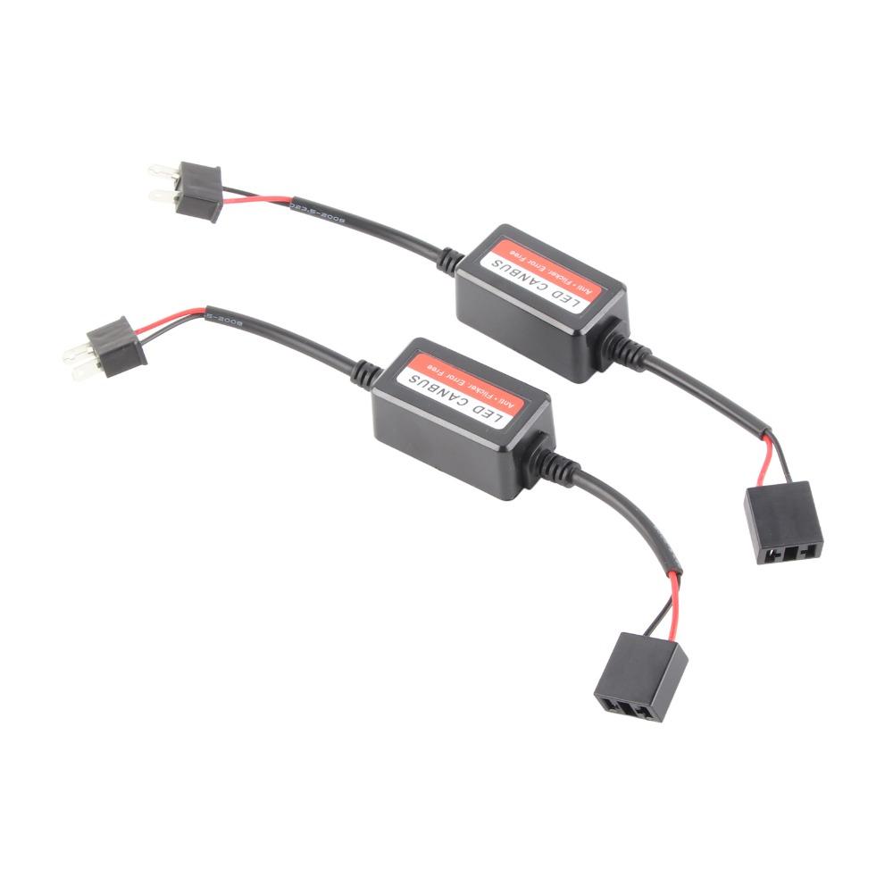 2PCS Plug And Play Car LED Headlight Decoder Radio Audio Compatible Error Free Canceller