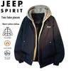 JEEP SPIRIT Men's Hooded Faux Two-Piece Loose Padded Jacket