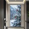 Copertura per Porta Scena Invernale con Neve Sfondo Fotografia Foresta Bianca Forniture Decorazioni Festa di Natale Interno Esterno