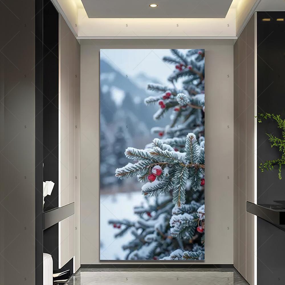 Copertura per Porta Scena Invernale con Neve Sfondo Fotografia Foresta Bianca Forniture Decorazioni Festa di Natale Interno Esterno