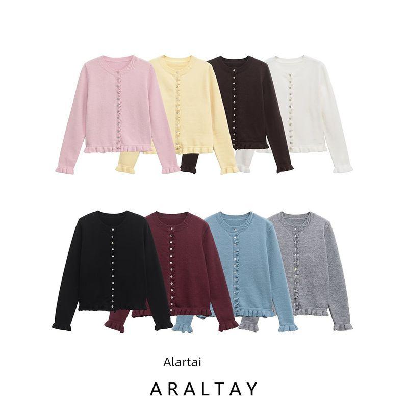 Araltay New Western Style Women Clothes Versitile Fashion Long Sleeve Laminated Decorative Knitted Outerwear 2756114