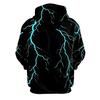 Men 3D Lightning Print Hoodie Casual Sports Knit Sweatshirt With Drawstring Pockets for Spring Autumn Winter