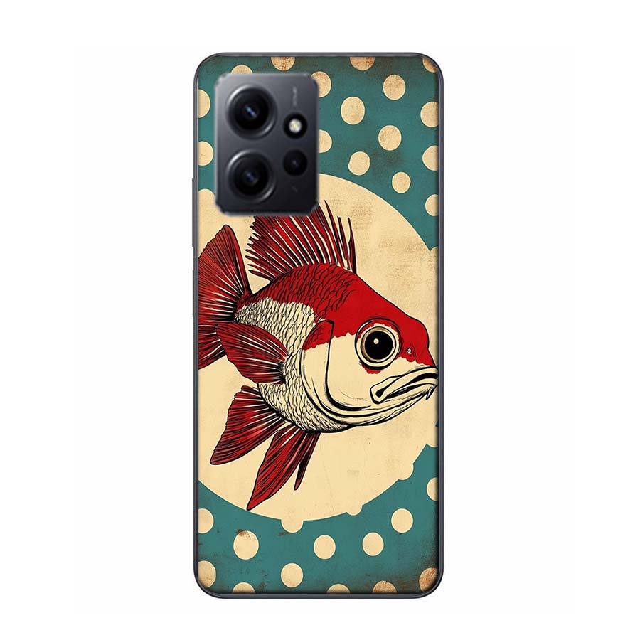 Pop Art Drawing Ideas Fish Phone Case For Redmi 12 13C 12C 15C 9 10 10C Note 13 Pro Plus 14 15 Pro 9T 9C 9A TPU Soft Cover Clear