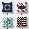 Sailor Style Pillowcase 45cmX45cm Square Sofa Pillow Cover Ocean Theme Cushion