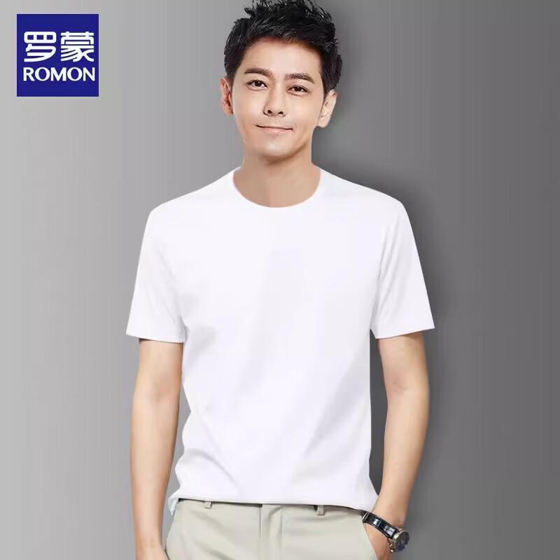 Romon Men s Crew Neck Pure Cotton Short Sleeve T-Shirt XL