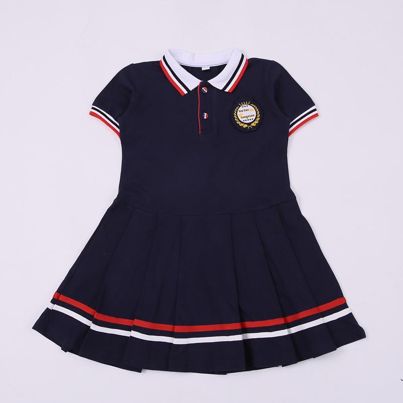British Academy Style Summer Kindergarten Uniform: Pure Cotton Short-Sleeve Set with Shorts and Skirt