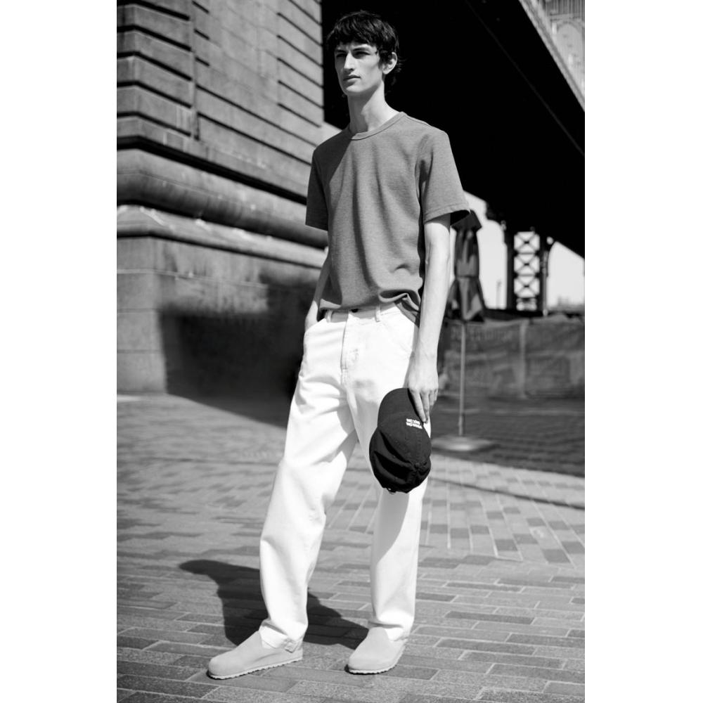 H M Regular FiT Waffle TexTure T sHirT Dark Beige