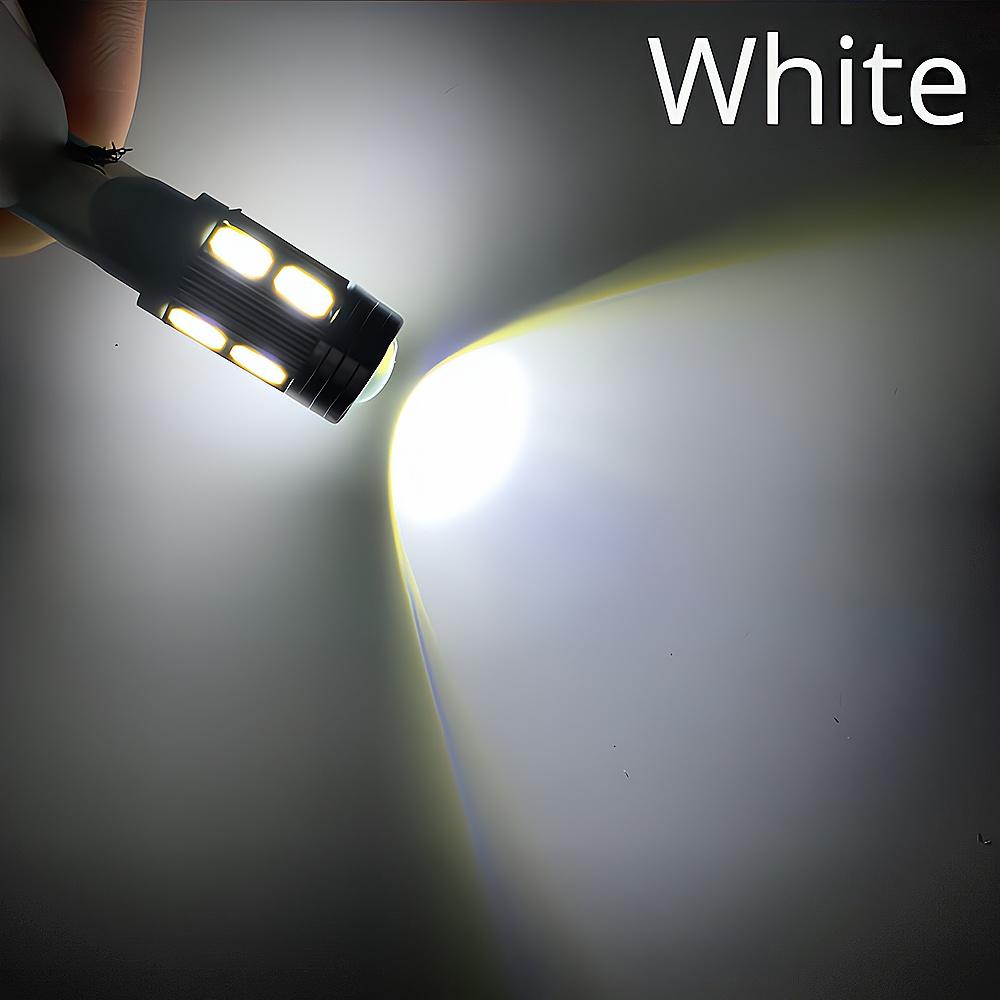

2 шт. T10 10SMD 5630 W5W ксеноновые лампы для салона, красные, белые, синие, DC 12 В, автомобильные светодиодные линзы, проектор, твердые алюминиевые лампочки, боковой габаритный фонарь 2PCS белый