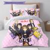 Anime Pattern Bedding Quilt Set Quilt Cover Pillowcase Home Decoration Birthday Gift (1 * Duvet Cover + 2 * Pillowcase, Without Core)