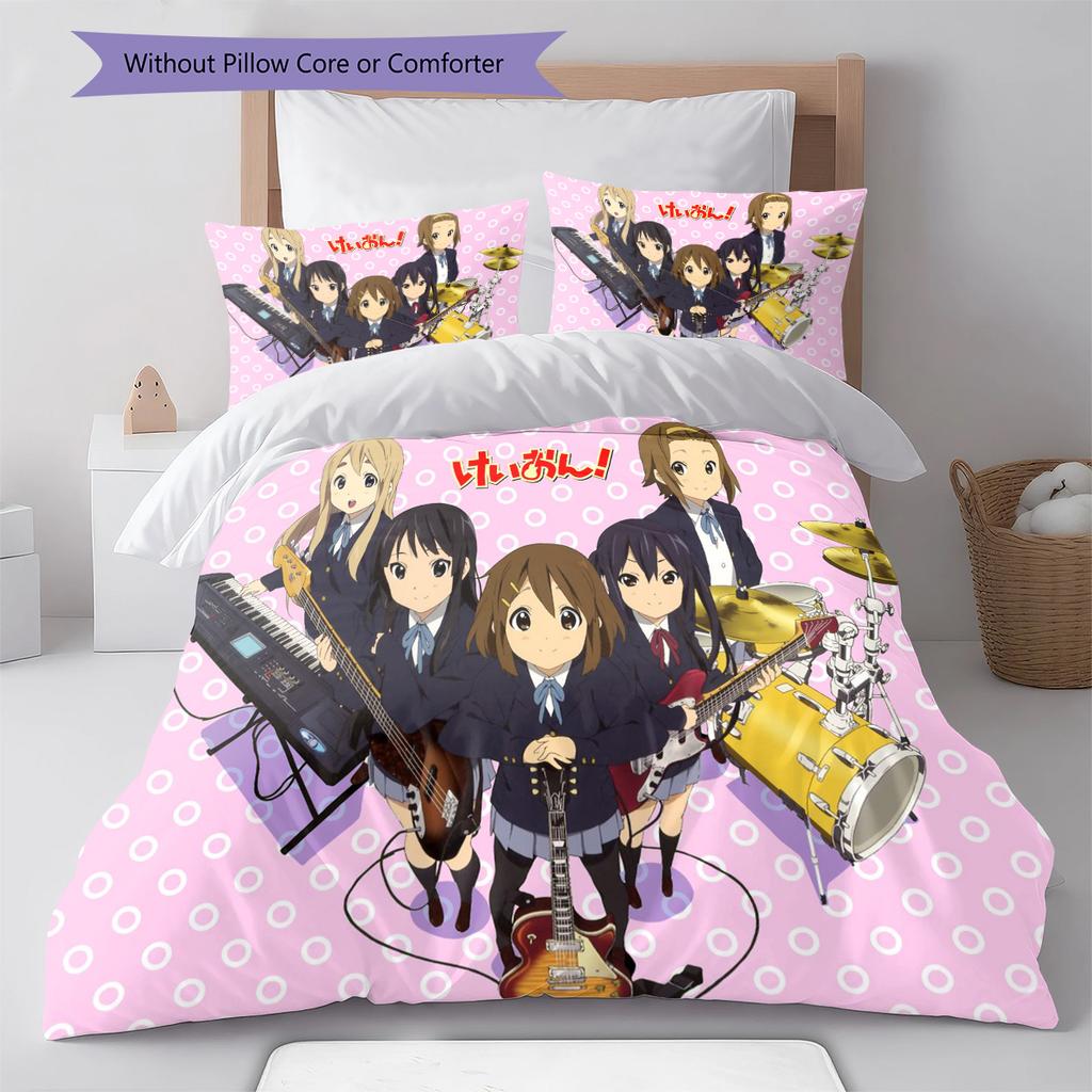 Anime Pattern Bedding Quilt Set Quilt Cover Pillowcase Home Decoration Birthday Gift (1 * Duvet Cover + 2 * Pillowcase, Without Core)