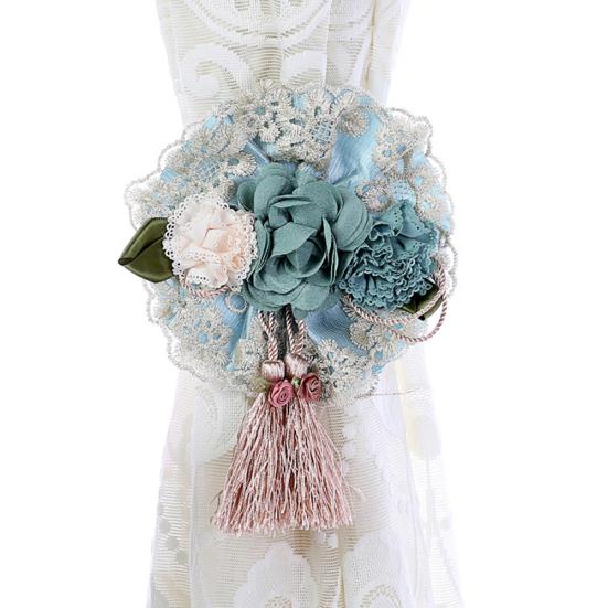 2Pcs Curtain Tieback Tie Rope Elegant Flower Adjustable Decorative Fashion Drapes Curtain Straps for Living Room