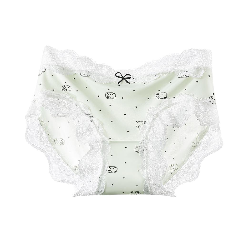 Ladies Spring and Summer New Lovely 10A Antibacterial Pure Cotton Crotch Ice Silk Briefs