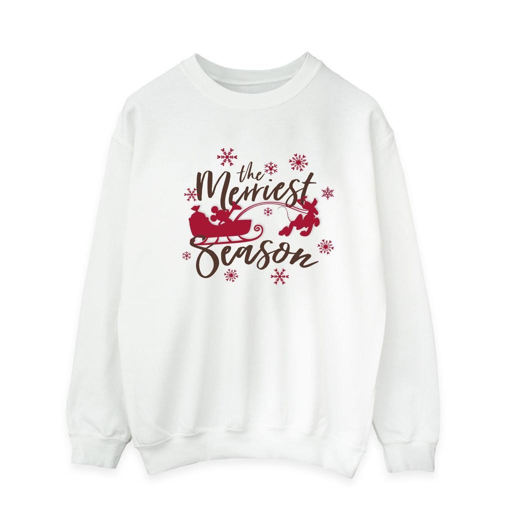 Disney Mens Mickey Mouse Sleigh Sweatshirt