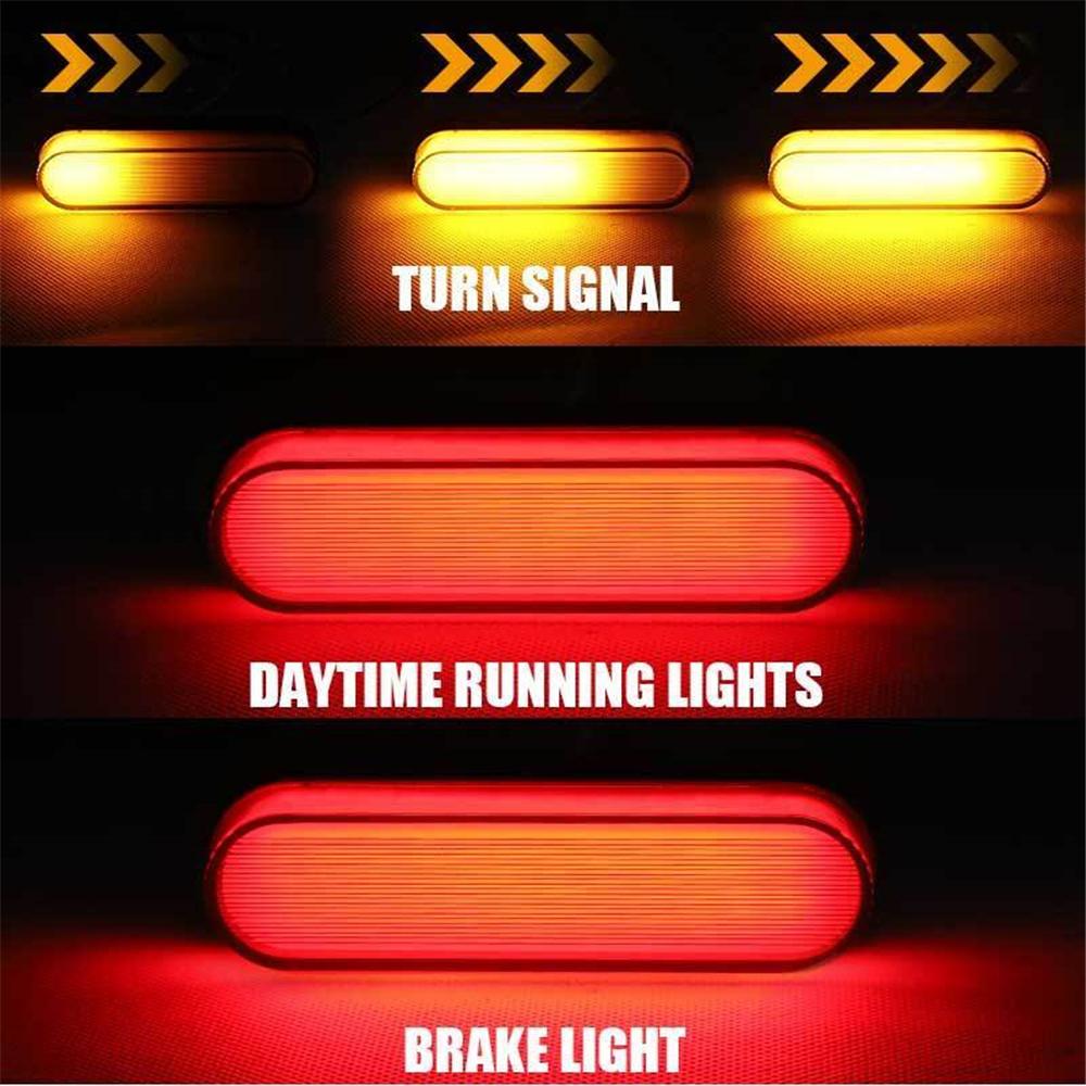 2x Car Truck Trailer DRL LED Light Bar Brake Flowing Turn Signal Stop Tail Strip