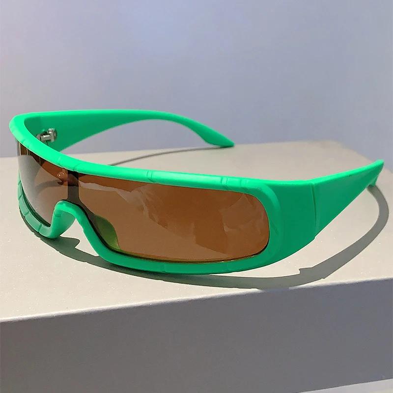 Monoblock Sunglasses Men Stylish New Punk Futuristic Outdoor Goggle Shades Trendy Wrapped Round Uv400 Eyewear