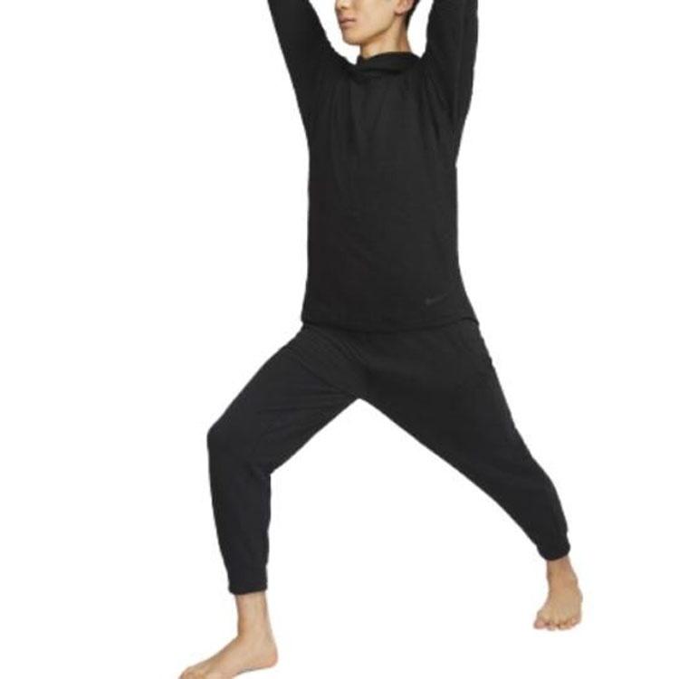 Nike T-shirt YOGA DRI-FIT a maniche lunghe 'Nero' da uomo DV9876-010