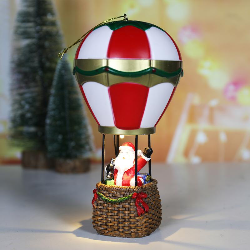 Christmas Resin Ornament Santa Glow Claus Snowman Fireplace Night Light Christmas Gift Gift Ornament