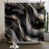 Black Gold Marble Shower Curtains For Bathroom Abstract Golden Modern Luxury Shower Curtain Waterproof Fabric With Hooks