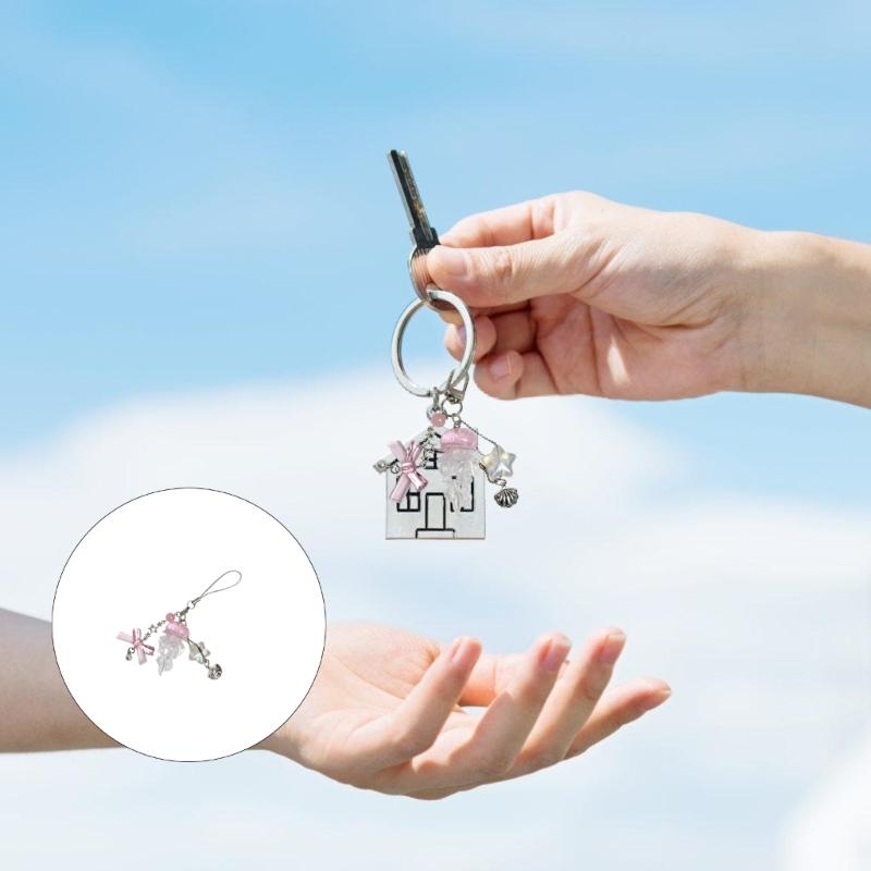 Sparkling Marine Charm Phone Chain Keychain With Firefly Design Resin Pendant Jewelry For Keys Bags Decoration