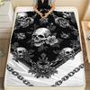 Flaneldecke mit Totenkopf- und Rosenmuster, Hohe Qualität, Bequem für alle Jahreszeiten, Heimdekoration, Wärme und Komfort, Perfekt für Weihnachtsgeschenke