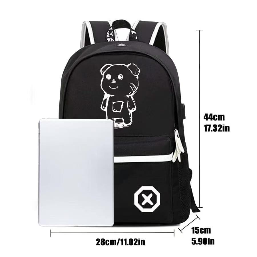 Leuchtender Rucksack aus Oxford-Gewebe mit Kopfhöreröffnung & USB für Studenten