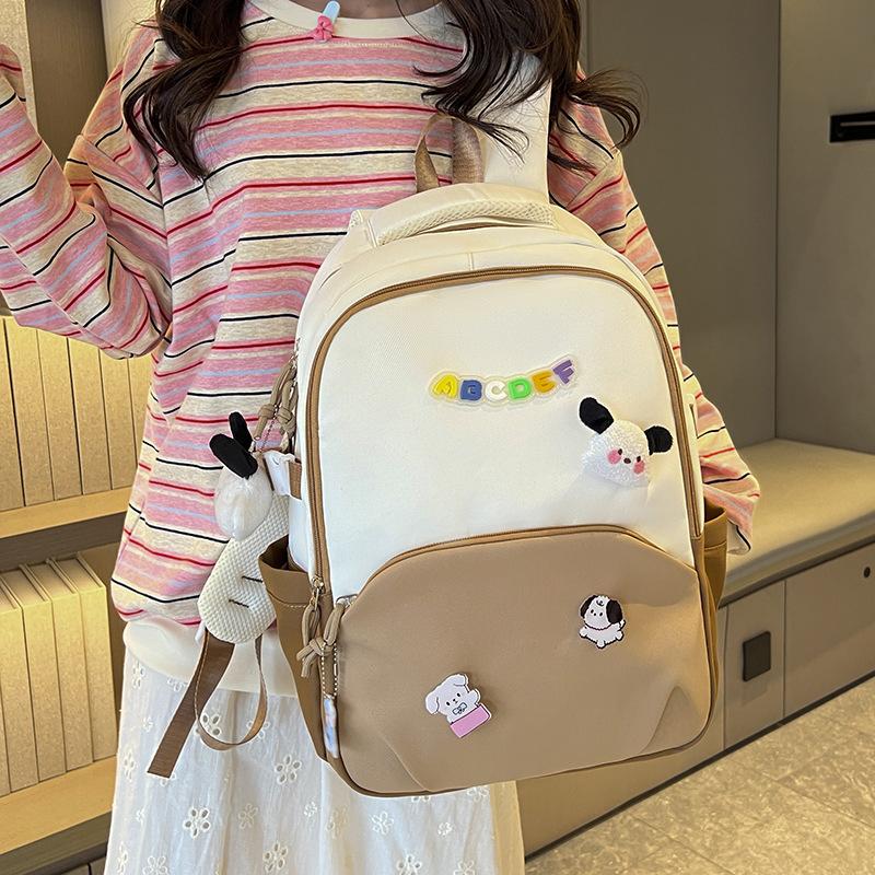 Schoolbag Japanese Ins Student Schoolbag Small Fresh and Sweet Contrasting Color Versatile Backpack Mori Girl Backpack Light