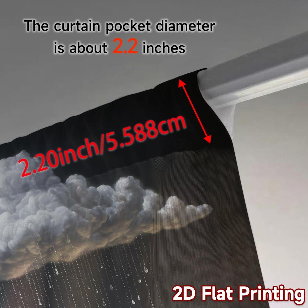 Flat Printing Curtains Without Rod Drippingclouds Popular Curtain Fabric Versatile Polyester Thermal Set Of 2 Made
