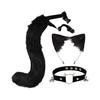 1 Set Cosplay Fake Fox Tail Headband Collar Set Soft Fuzzy Plush Adjustable Waist Circumference Anti-slip Performance Club