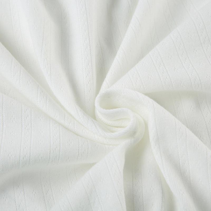 Jednobarevná pletená dvoudílná sada Dámský základní top s dlouhým rukávem a přezkou Elastické široké kalhoty Jednoduchý ležérní oblek Módní novinka jaro