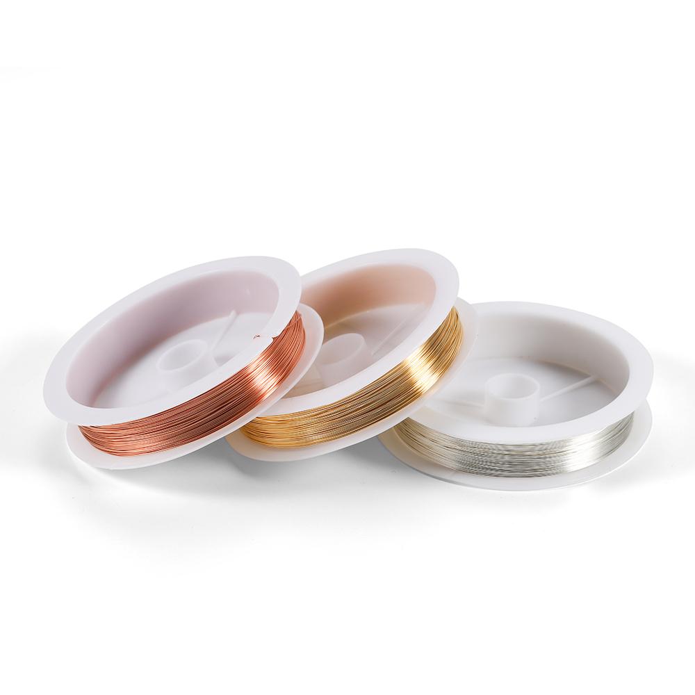 1Roll Gold Color Copper Wire 0.2/0.3/0.4/0.5/0.6/0.7/0.8/1.0mm Beading Cord DIY for Jewelry Making Accessories Wholesale