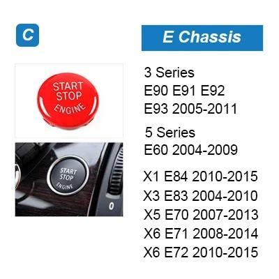 Carbon Fiber Engine Start Button Sticker for BMW 3 Series 5 Series X1 X3 X5 X6 2004-2024